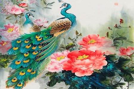 开门玄关处挂什么画才带动好风水？这三副画吉祥富贵花鸟画旺财 图片15